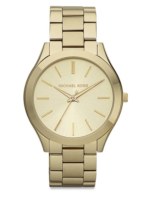 michael kors stainless steel women& 39|Michael Kors slim runway.